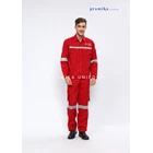 Red Long Sleeve Safety Work Uniform with Reflective 1
