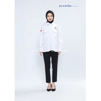 Seragam Kerja Wanita Putih Lengan Panjang Profesional